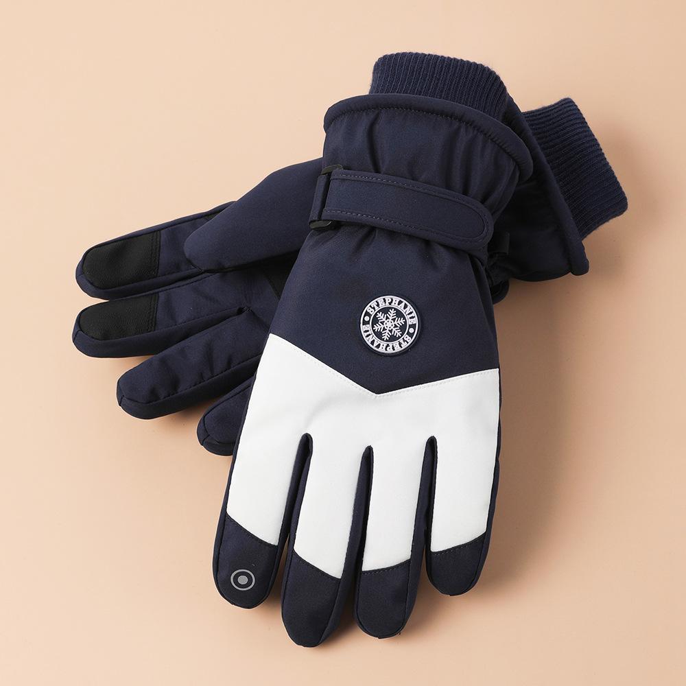 Ski Gloves for Men and Women Outdoor Cycling Waterproof and Non Slip Touch Screen Plus Velvet Thickened Autumn and Winter Warm Gloves