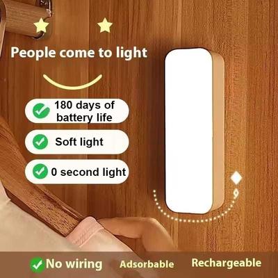 LED Bewegungssensor Nachtlicht Magnetisch USB Wiederaufladbar für Kleiderschrank Schrank Schlafzimmer Badezimmer Flur Schrank Intelligente Beleuchtung
