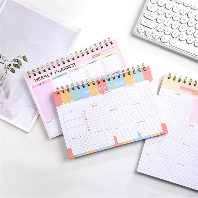 2025 Weekly Planner Notepads To Do List Notebook Twin-Wire Binding Planning Pads for Planning and Organizing Activities