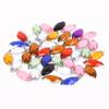 Handmade Beads Two Holes Flat Bottom Acrylic Drill Diy Costume Jewelry Accessories Horse Eye Shape Grid Surface Hand Sewing Drill Claw Drill Material