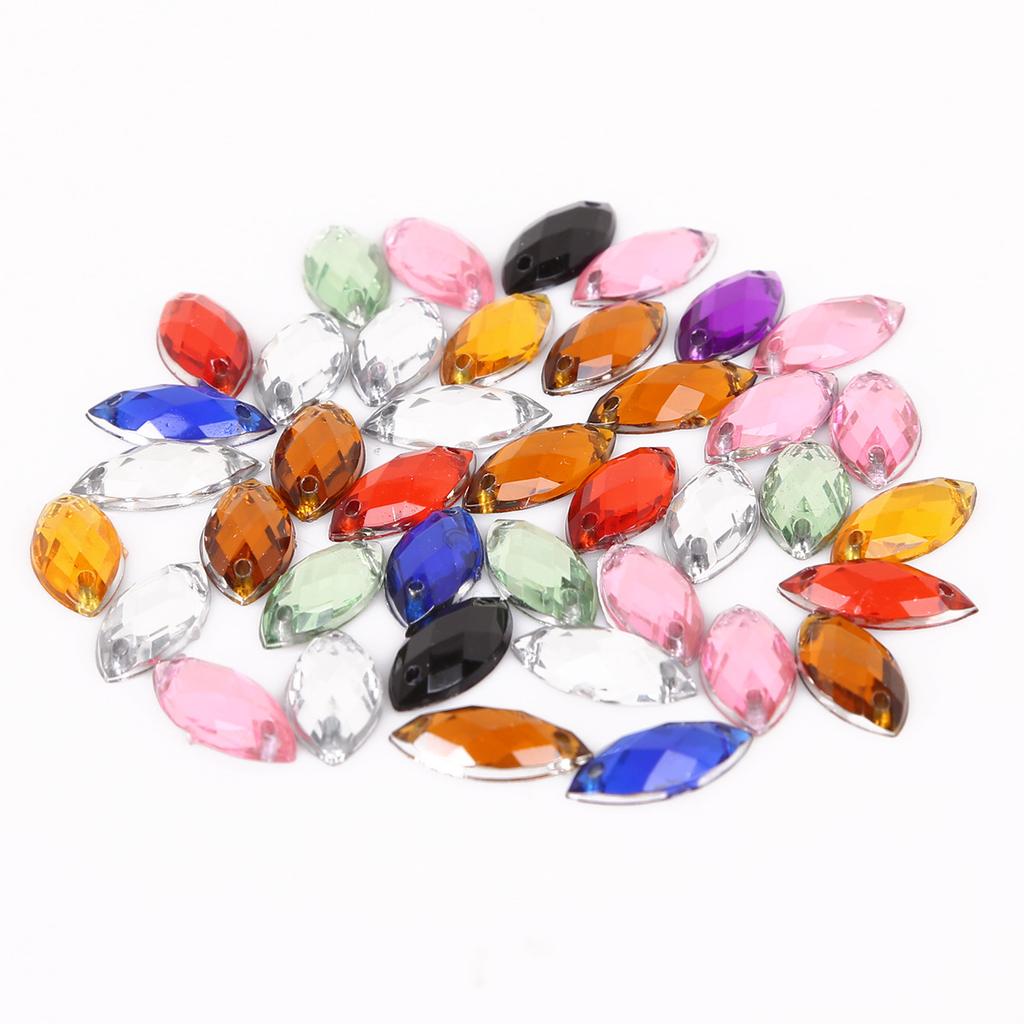 Handmade Beads Two Holes Flat Bottom Acrylic Drill Diy Costume Jewelry Accessories Horse Eye Shape Grid Surface Hand Sewing Drill Claw Drill Material