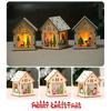 3/5’’ Xmas Desk Decor House Santa/Snowman/Reindeer Tabletop Decor Lovely Christmas Ornament DIY Wooden Puzzle Art Crafts