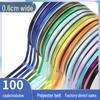 Fita de Poliéster Xiujiang 0,6CM Lado Único - Laços Coloridos para Bolo e Decoração de Lembrancinhas