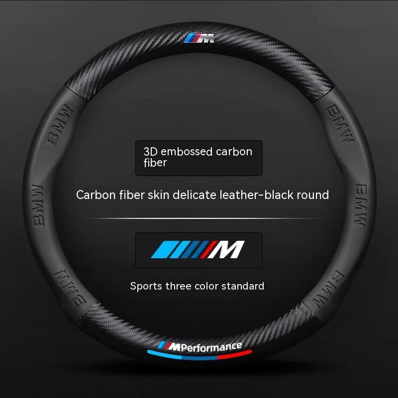 

For BMW M X1 X3 X5 X6 X7 G20 G30 i3 i4 E36 E39 E46 E87 E90 E92 F10 F15 F20 F25 F30 Carbon fiber Leather Car Steering Wheel Cover