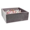 Dry Ball Pit 600 Pieces 110x110x40 Velvet Lilac: Transparent, White, Pearl, Light Pink, Rose Gold