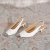 Niche design sense high heels women's metal head summer new kitten heel comfortable wear with skirt versatile sandals