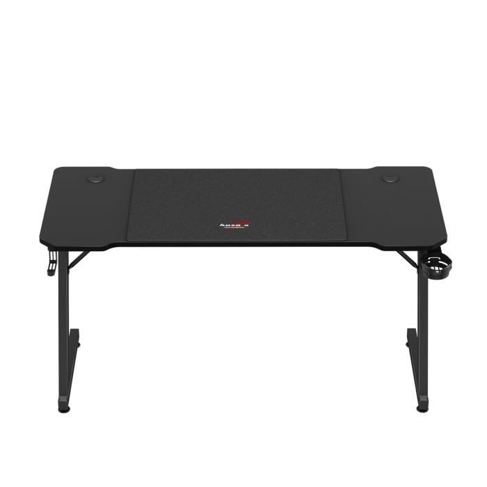 Bureau gaming - HUZARO - Hero 3.3 - Grand plateau 140 cm - Ergonomique - Tapis XXL inclus