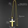 Texture Cross Pendant Necklace for Men Women Stainless Steel Gold Silver Color Christian Rhinestone Chain Amulet Jewelry Gift