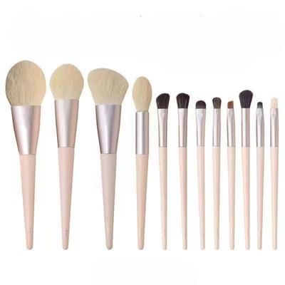 Podkladový štětec, štětec na sypký pudr, štětec na oční stíny, 12dílná sada štětců na make-up, oční stíny s jemnými štětinami, sypký pudr, tvářenka, štětec na korektor