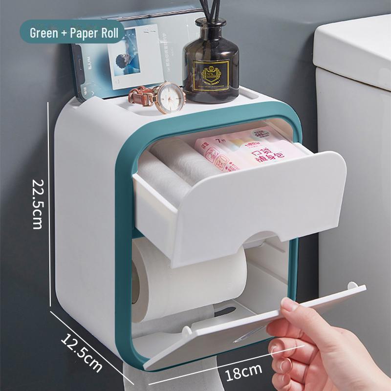 Wandmontierte Taschentuchbox mit Wellenmuster: Stilvolles stanzfreies Design für Badezimmer