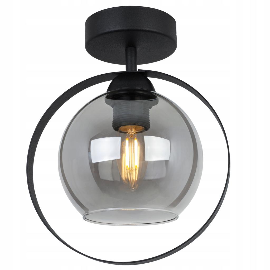 MODERN CEILING LAMP GLASS RING GRAPHITE