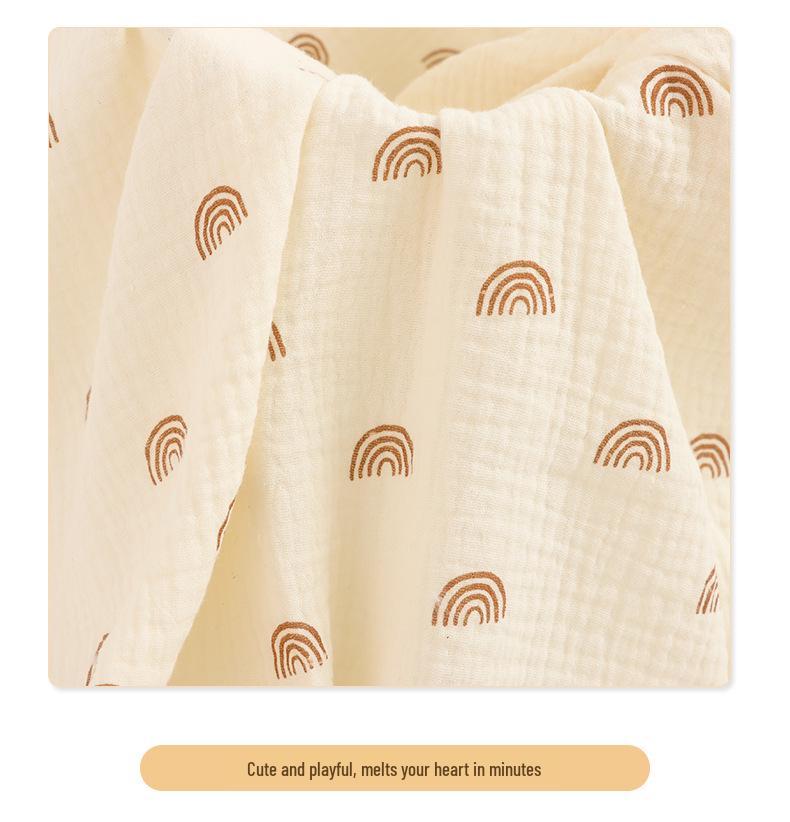 Double-Layer Cartoon Rainbow Cotton Gauze Bib Towel