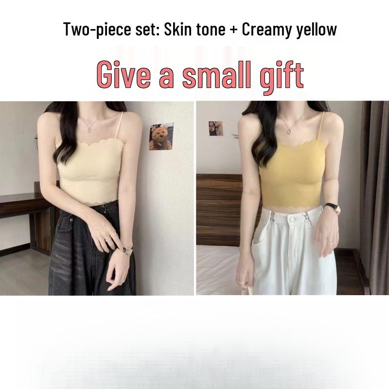 Trägerloses Camisole aus Eis-Seide: Gepolstert, Ohne Bügel, Dünner Stil für Schülerinnen - Perfekte Sommer-Unterwäsche oder Oberbekleidung