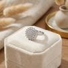 Luxury Elegant Big Flower Zircon Ring for Women Sparkling Cubic Zirconia Sunflower Finger Rings Wedding Promise Bridal Jewelry