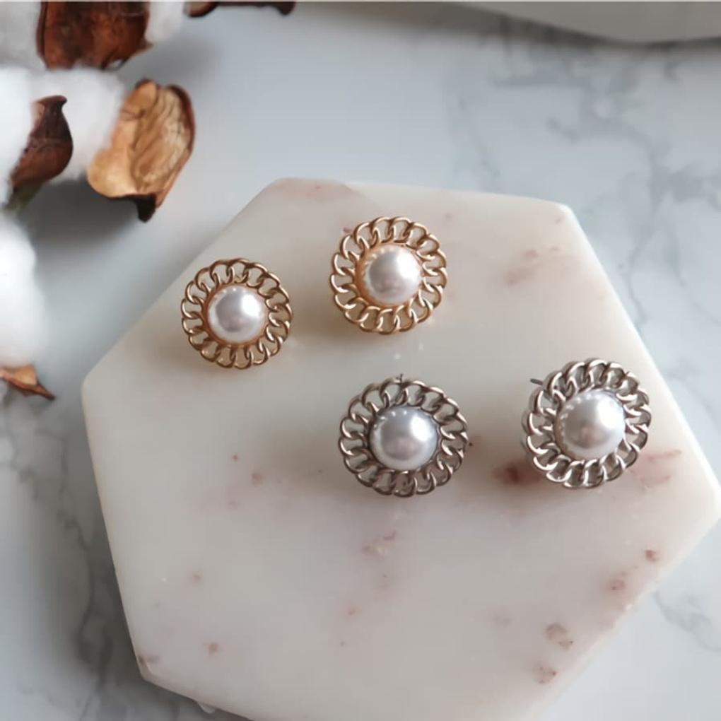 Women's Titanium Sunflower Metal Earrings