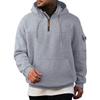 Men's Sweatshirt Hoodie Half Zipper Arm Pocket Cardigan Men's Sports Large Size Casual Hoodie