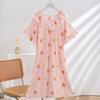 Spot New Women's Spring, Summer and Autumn Clouds Cotton Edge Thin Loose Nightdress Sweet and Cute Loungewear