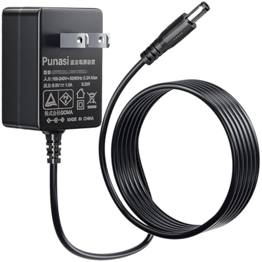 Punasi Casio Label Writer PSE Certified NameLand AC Adapter AD-E95100LJ AC Adapter 9.5V 1A Charge...