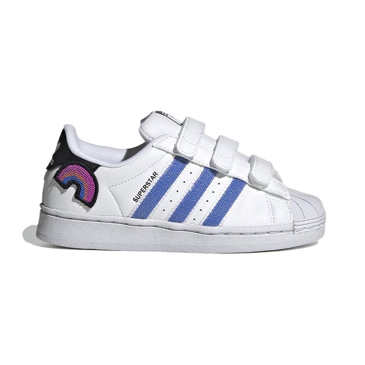 Adidas Superstar Little Kid Rainbow Decal Kids Sneakers White Cloud-White Pulse-Blue GV8988