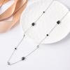 Geometric Crystal Long Sweater Chain Necklace for Women Metal Chain Necklace Fashion Jewelry Gift