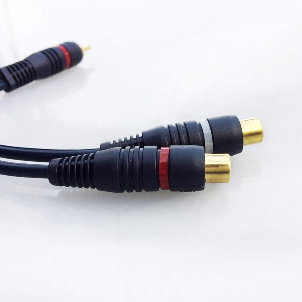 YFFSFDC RCA Splitter RCA Male to 2RCA Video RCA Audio Mono to Stereo Subwoofer Gold for Car Car Navigation Rear of Cable, Female, Audio, Y-Type Cable,
