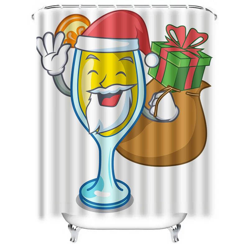Tu Wine Lover Shower Curtain Funny Red Wine Glass Pattern Bathroom Decor Gift For Her Housewarming Party Gift Novelty Home Decor