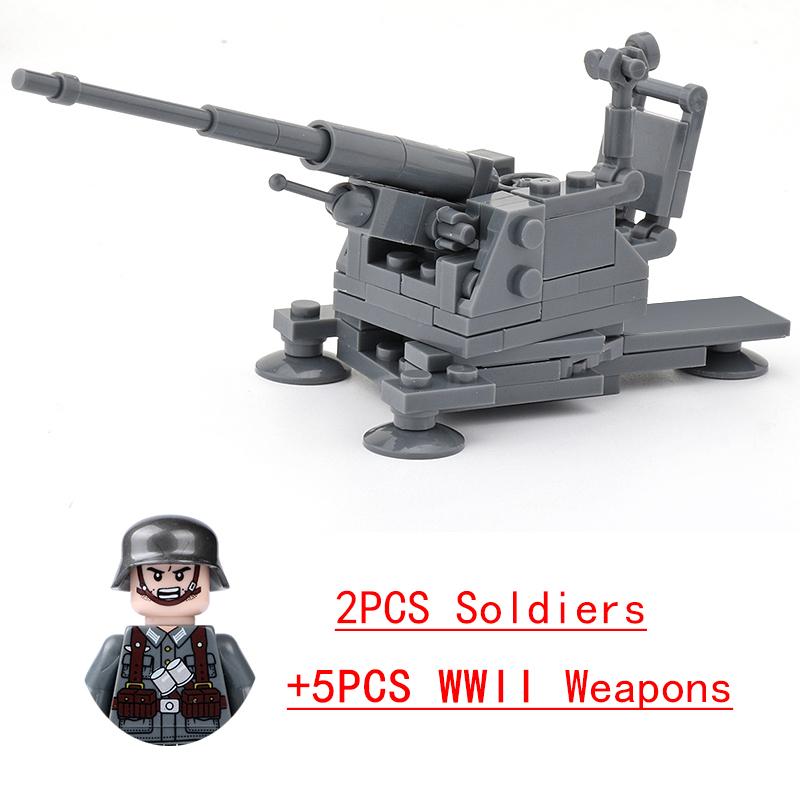 Non-Toxic Wwii Military North African Campaign Wheeled Armored Vehicle Tank Cannon Soldier Figures Building Blocks Weapon Truck Army Toy