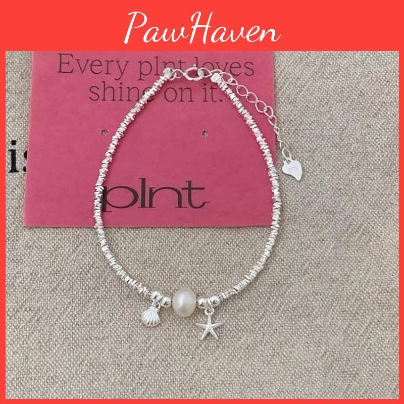 Shattered Silver Pearl Bracelet Women Ocean Star Shell Minimalist Gift Jewelry