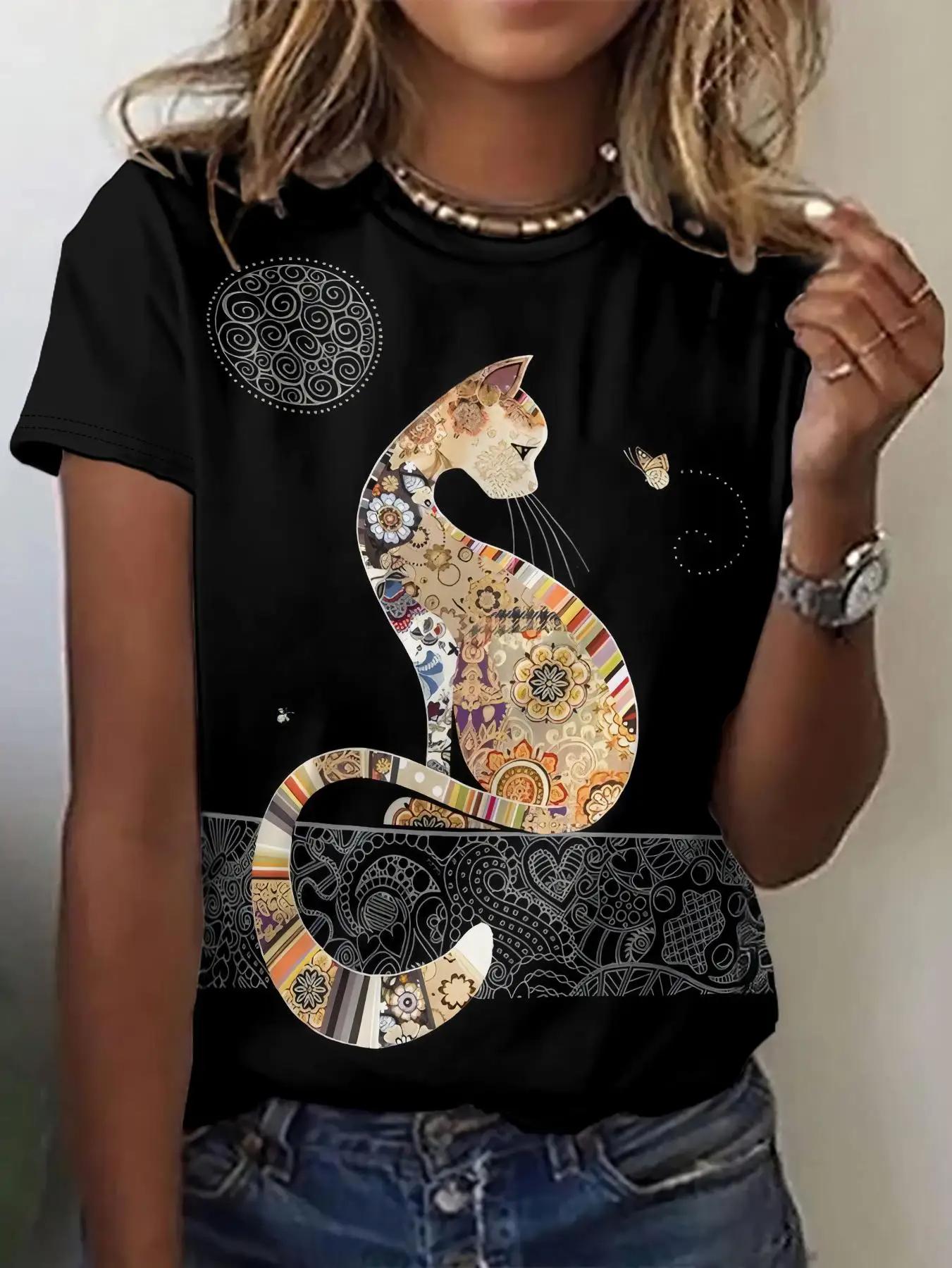 Женская футболка с круглым вырезом — фото 13