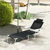 Foldable Sun Lounger Garden Lounger with Pillow, Lounge Chair with 4-Way Adjustable Backrest up to 120 kg Black