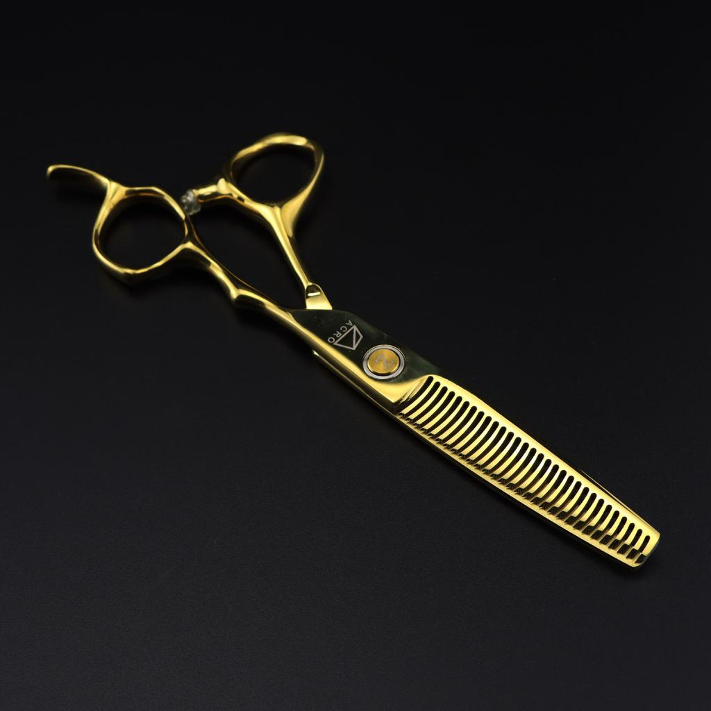 6,0 palce FM-20 zlatá, vodní zrno, nůžky na vlasy, nůžky na vlasy, rovné nůžky, nůžky na ofinu, zubové nůžky