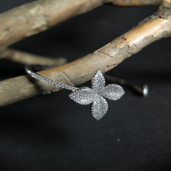 Серебряный браслет с фианитами, вес изделия 11,89 гр (2185550)