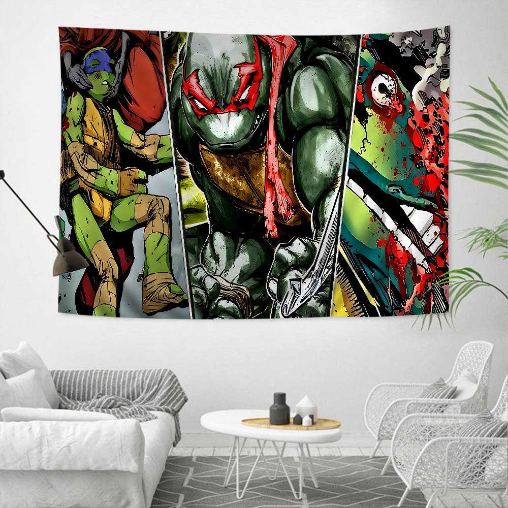 

NNinja Turtles Printed Large Wall Tapestry Indian Buddha Wall Decoration Witchcraft Bohemian Hippie Decor Blanket 74x94cm(29x37in)