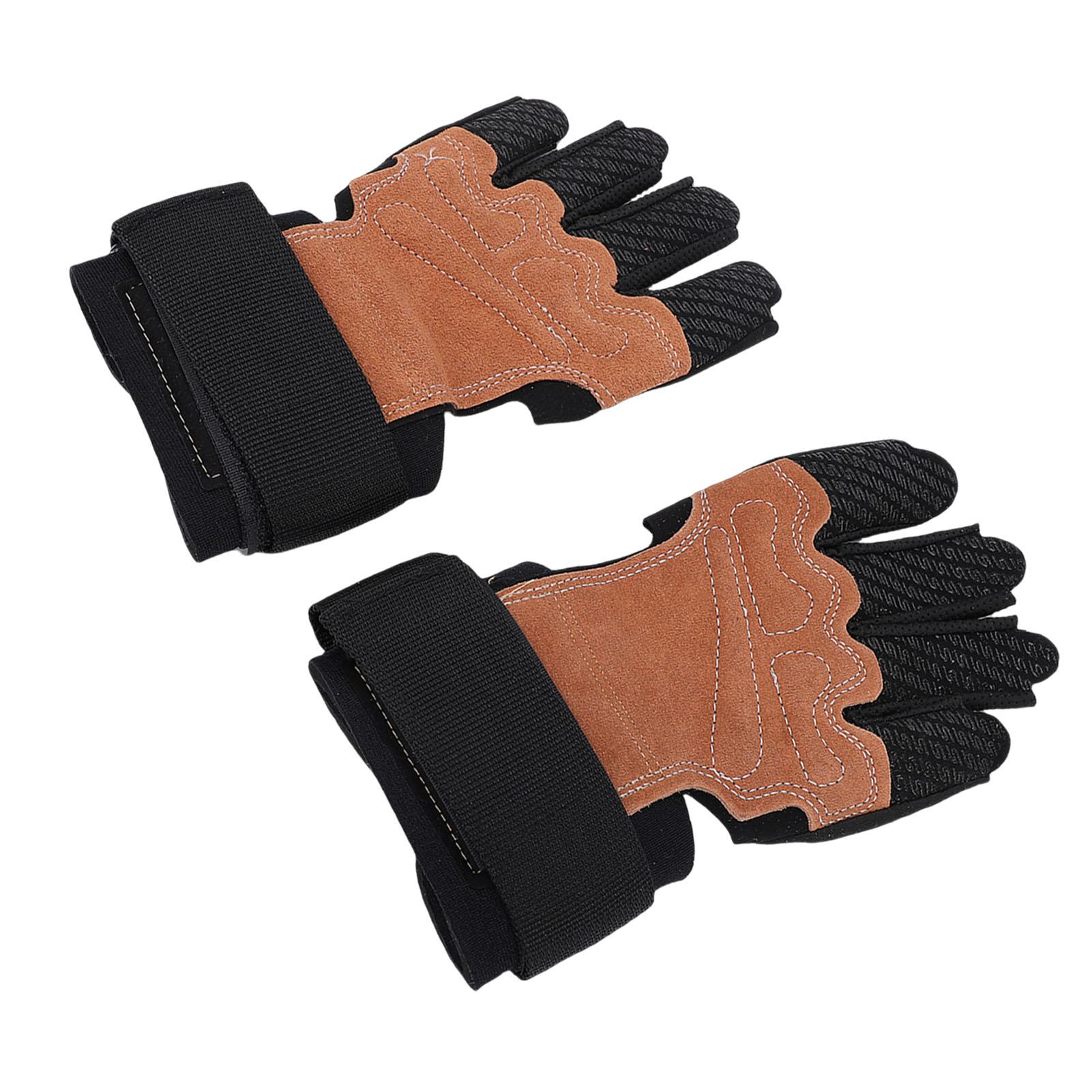 

Workout Gloves with Wrist Support Anti Slip Cowhide Men Women Padded Weight Lifting Gloves for Running Exercise