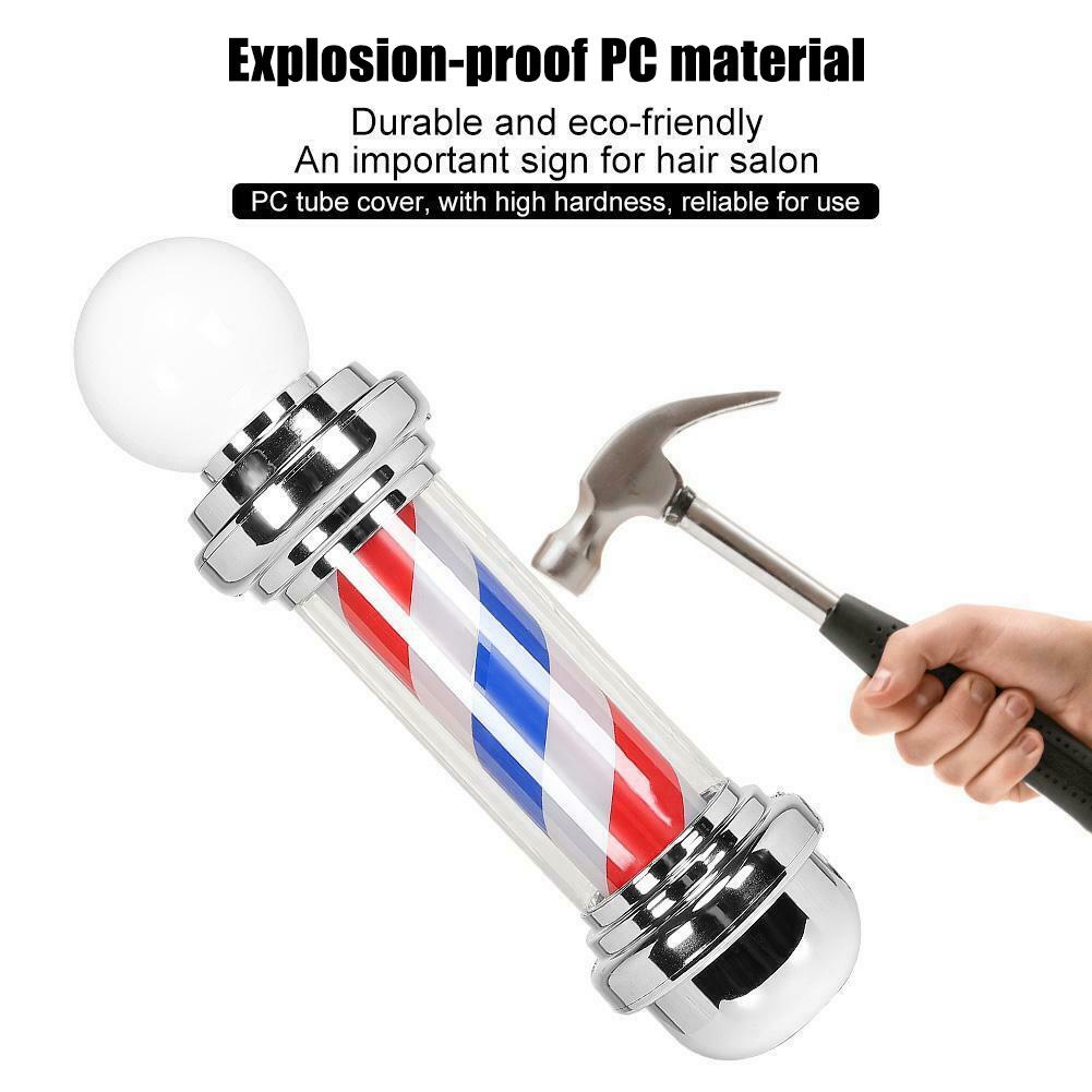 75cm Barber Shop Pole Rotating Lighting Red White Blue Stripe Rotating Light Stripes Sign Hair Wall Hanging LED Downlight