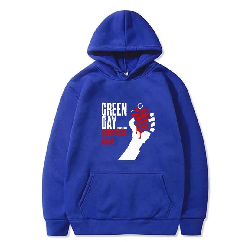 Ny Herr Huvtröja GREEN DAY Tryckta Toppar Rund Hals För Dammode Casual Mjuk Pullovertröja Lös Herr Bekväma Huvtröjor