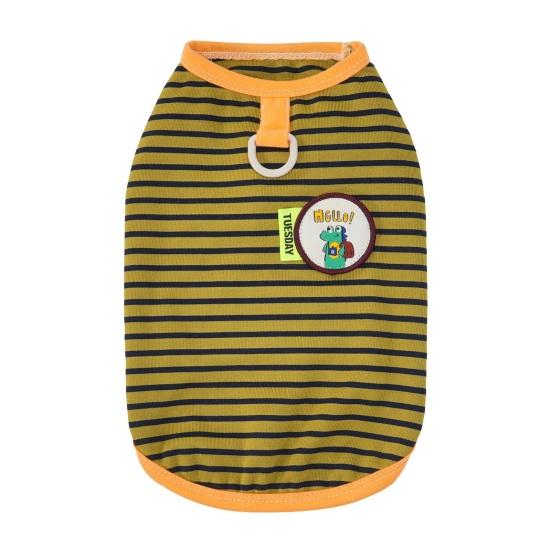 Striped Dog Tee Shirt Breathable Summer Puppy T-Shirt Stylish Loose Dog Tee for Small Dogs Schnauzer Bichon Frise