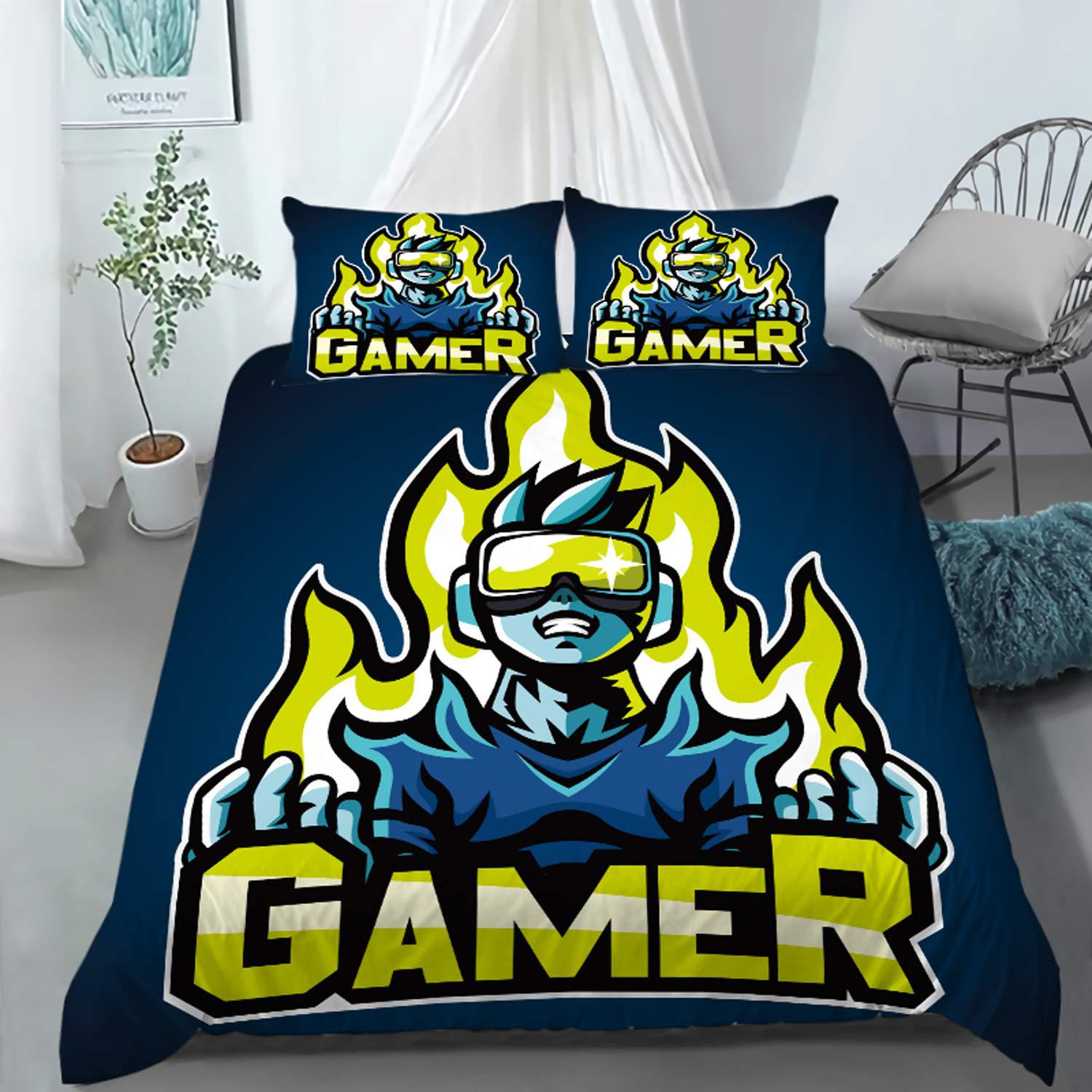 

Trendy Gaming Down Comforter Set Bedding Set 3-piece Duvet Cover Set 135*200cm