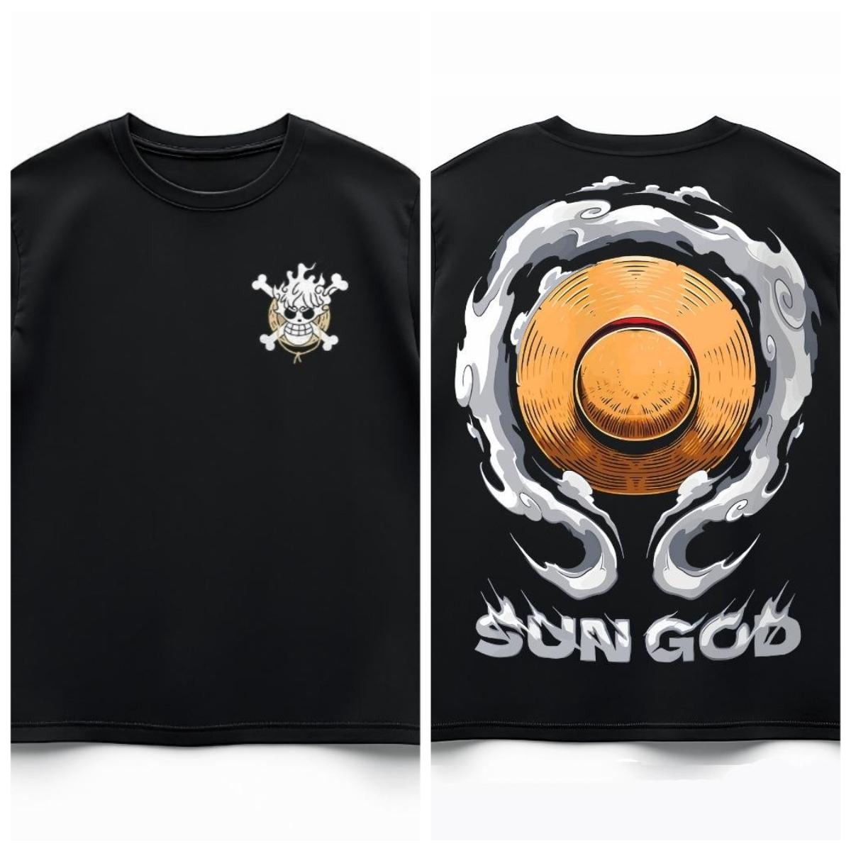 One Piece Anime Sun God Nika Luffy Printed Tshirt Unisexs and Womens Tshirt Unisexs Top Sports Tshirt Tee 2026 Summer New Tee S