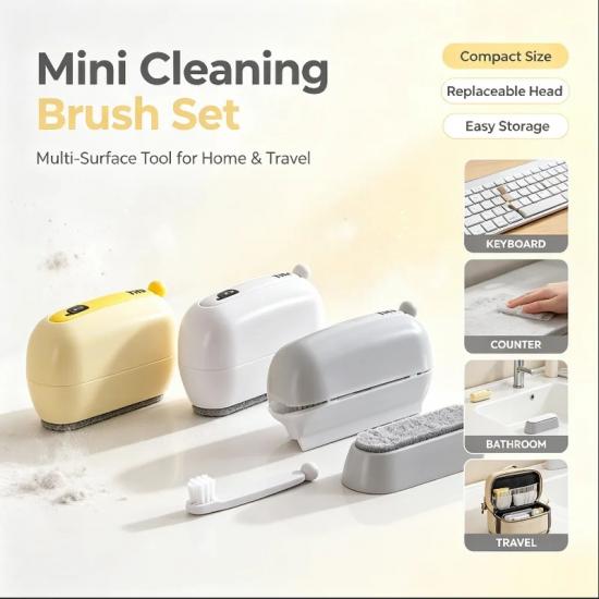Multifunctional 3-in-1 Household Cleaning Brush Set Kitchen Crevice Scraper Tool for Countertop Dusting And Baking Oven