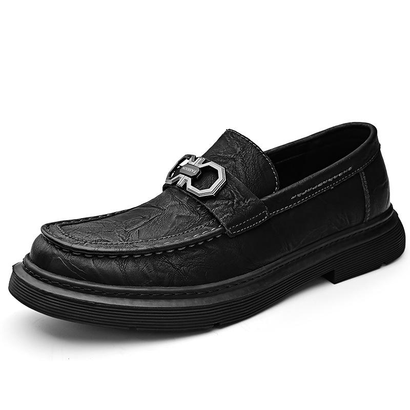 Leather shoes men's autumn new soft-soled formal wear leather men's shoes fashion versatile lace-up brock shoes