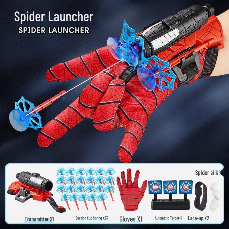 Hero Wearable Spider Launcher Toy with Suction Cup Soft Bullets for Kids