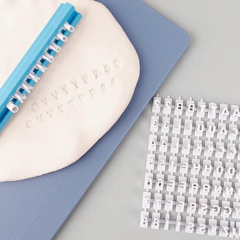 Alphabet Letter Number Cookies Press Stamp Embosser Cutters Printing Symbol Biscuit Fondant Cake Baking Mould Clay Pottery Tools