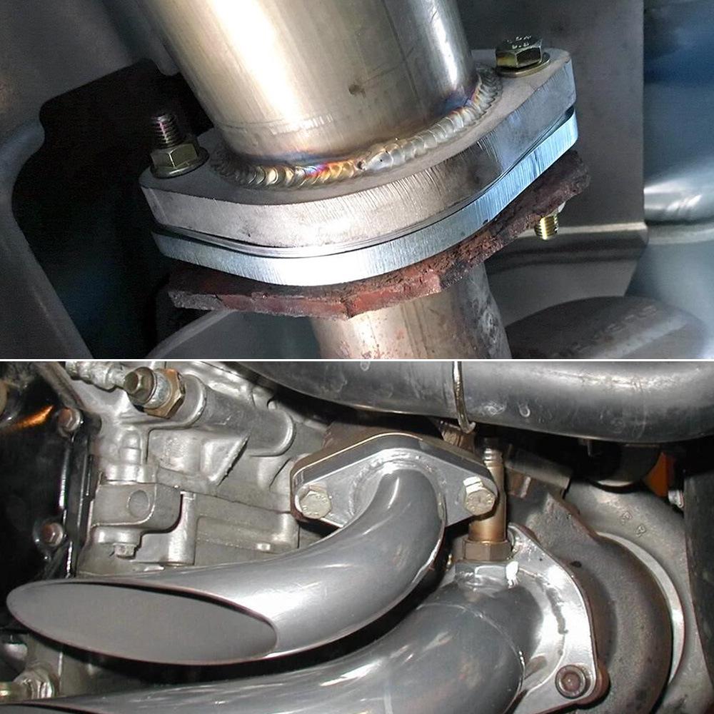 Stainless Steel 38mm Dual-Hole Exhaust Flange Gasket for Turbine Base
