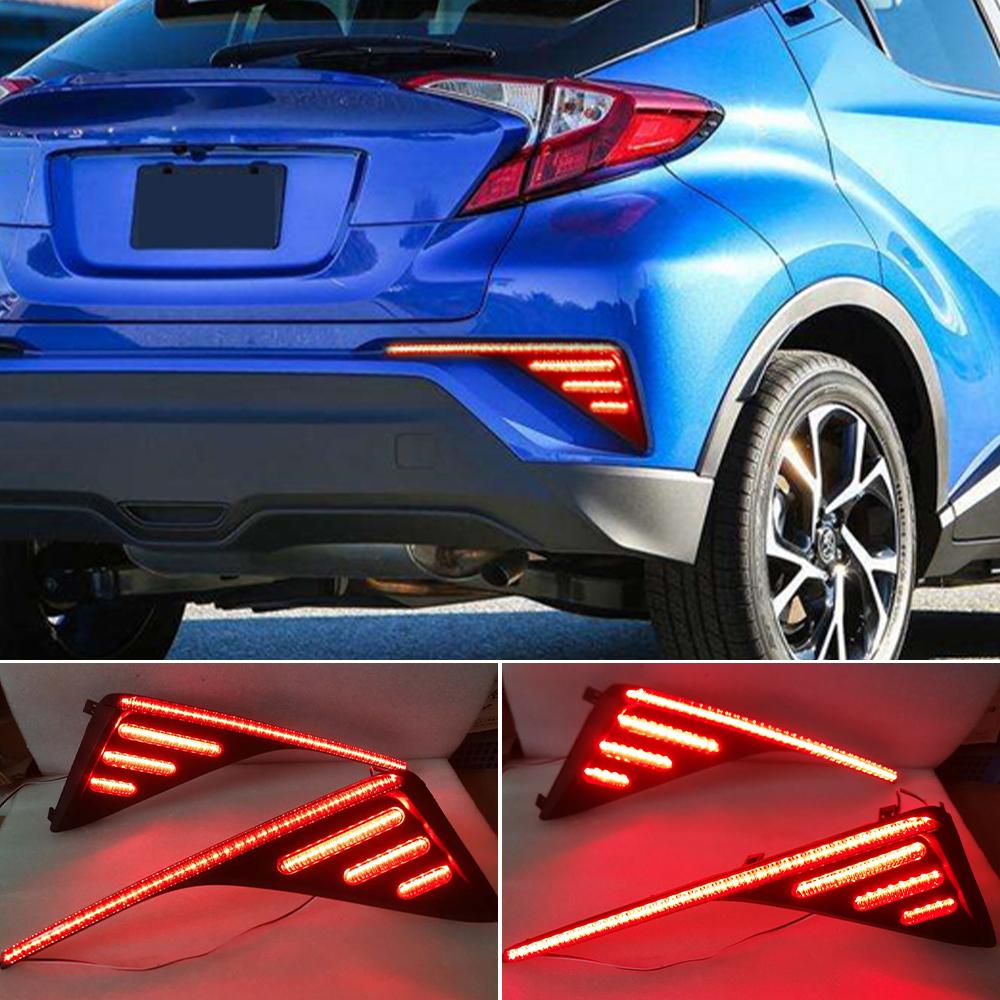 

1 комплект світлодіодних відбивачів для Toyota C-HR CHR 2016 2017 2018 Задній протитуманний ліхтар Задній бампер Стоп-сигнал No Chrome