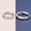 Matching Rings Mountain Sea Promise Band Rings Open Ring Adjustable Lovers Ring Set for Him Her Girlfriend Boyfriend