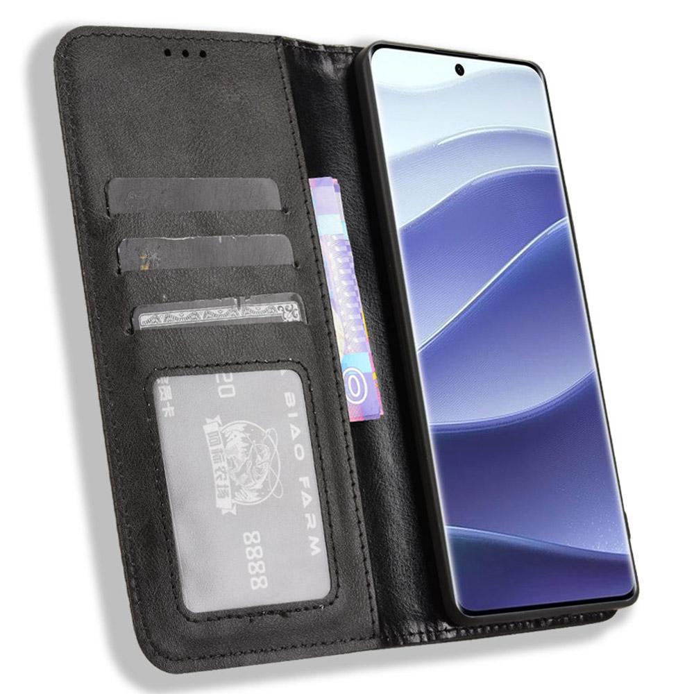 

For Xiaomi Redmi Note 14 Pro+ 5G/Note 14 Pro 5G/Poco X7 5G Leather Case Wallet Stand Retro Texture Phone Cover Blue