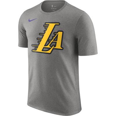 X NBA Los Angeles Lakers FW24 Essential City Edition Logo Letter Crew Neck T-Shirt Men Tops Dark-Gray HJ2575-063