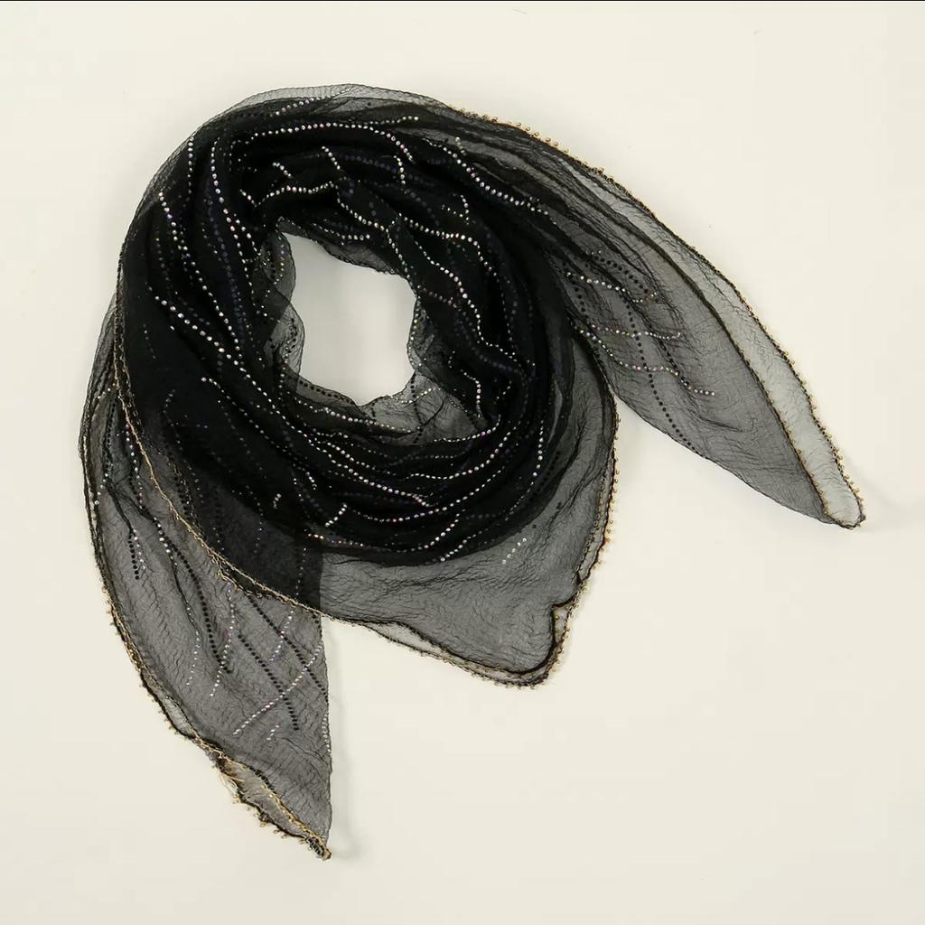 Hot-selling hot diamond versatile polyester square scarf women's multi-functional comfortable decorative shawl headscarf waist accessories
