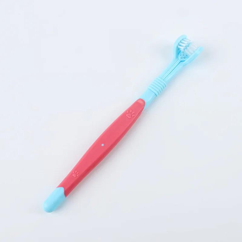 Pet Three Head Toothbrush Pet Dog Toothbrush Cat Toothbrush Cat and Dog Oral Cleaning Products Small Dog Soft Hair Toothbrush